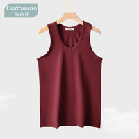 朵朵棉男士丝光棉背心吸汗透气夏季打底汗衫 男酒红色 2XL