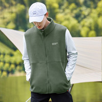 拓路者(Pioneer Camp)抓绒马甲男春秋季摇粒绒坎肩男士背心户外运动马夹男式立领外穿 军绿色 175/L
