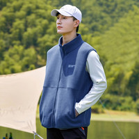 拓路者(Pioneer Camp)抓绒马甲男春秋季摇粒绒坎肩男士背心户外运动马夹男式立领外穿 灰蓝色 185/XXL
