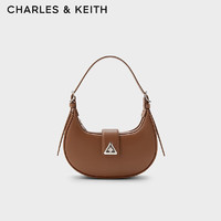 CHARLES & KEITH CHARLES&KEITH;三角扣新月包腋下包单肩包包女包七夕礼物女CK2-50271205 浅褐色