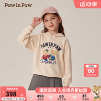 PawinPaw卡通小熊童装2024年秋冬男女童连帽卫衣 Ivory象牙色/39 130cm