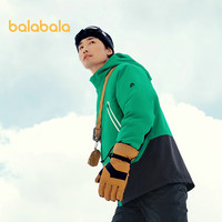 巴拉巴拉功能运动24冬儿童三合一冲锋衣轻羽绒撞色两件套【bp】 中绿40522 170cm