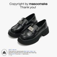 masoomake 玛速主义2024年夏季新款平底英伦风小皮鞋时尚黑色乐福鞋百搭单鞋