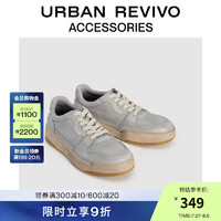 URBAN REVIVO2024秋季男士做旧擦色复古运动鞋UAMS40035 冷灰 41