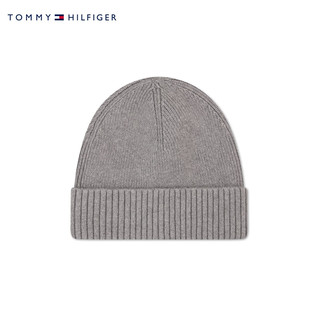 TOMMY HILFIGER24秋冬男装棉羊绒混纺小绣标翻边针织毛线帽AM0AM12796 深灰色PKH 均码（头围46cm）