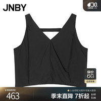 江南布衣 JNBY24夏衬衫宽松V领无袖A型5O6215310 001/本黑 S