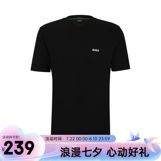 HUGO BOSS 夏季男士短袖字母T恤50506347 001黑色 M