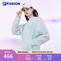 FILA FUSION斐乐梭织防晒衣2024夏时尚休闲外套连帽女上衣男 【女】星光蓝-LB S