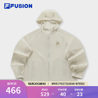 FILA FUSION斐乐梭织防晒衣2024夏时尚休闲外套连帽女上衣男 【男】乳白米色-IV XS