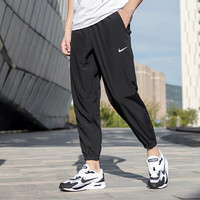 NIKE 旗舰店男裤 2024夏季运动裤快干透气梭织长裤 FQ4781-010/束脚拉链