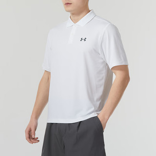 安德玛（Under Armour）短袖男 24夏季运动半袖弹力时尚t恤男士Polo衫男 【快干透气】白色/干爽舒适 M （体重：110-130斤）