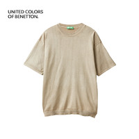 BENETTON 贝纳通 2024春夏新品男士纯色T恤短袖圆领休闲