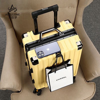 Abellone 艾蓓罗 铝框行李箱 可坐人 黄色28英寸