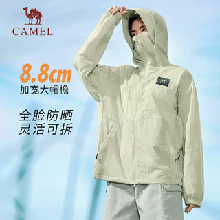 骆驼（CAMEL）【丁真同款-竹影】防晒衣户外登山服UPF50+防紫外线皮肤衣防晒服 A34BA68125X，沙绿，男女同款 L