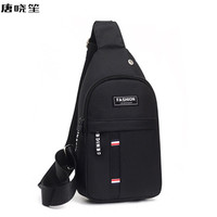 唐晓笙 男士尼龙帆布休闲运动旅游胸前包单肩斜挎包  8212黑色