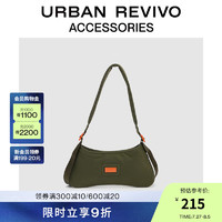 URBAN REVIVO2024秋季女士充棉腋下单肩斜挎包UAYB40006 卡其绿