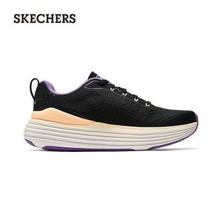 斯凯奇（Skechers）女士运动风绑带专业跑步鞋129265 黑色/紫色/BKPR 35.5