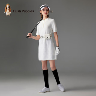 Hush Puppies【商场同款】暇步士女装夏季弹力舒爽POLO裙 泡沫白