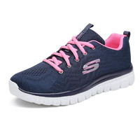 SKECHERS 斯凯奇 Graceful Get Connected 女子跑鞋 12615/NVHP 藏蓝/粉色 38