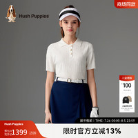 Hush Puppies暇步士女装夏季轻薄优雅短袖POLO衫 泡沫白 M