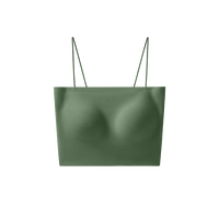 Clarkarida小吊带背心女士夏季运动美背文胸一体外穿冰丝无痕无袖内搭带胸垫 苔绿 L 120-150斤 大码 1件装｜苔绿