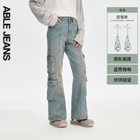 ABLE JEANS【琵琶裤】24秋季工装高腰修身牛仔裤901519 浅黄泥蓝 24/28