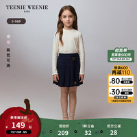 Teenie Weenie Kids小熊童装24秋季女童基础百搭刺绣长袖T恤 乳白色 150cm