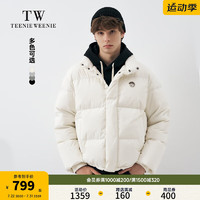 Teenie Weenie Men小熊男装立领羽绒服男2024冬季宽松简约三防外套 象牙白 165/S