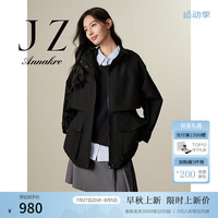 玖姿·安娜蔻City漫游松弛感机能风连帽风衣外套女2024秋季新款
