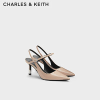 CHARLES&KEITH24秋季法式通勤尖头高级细高跟凉鞋女CK1-60361529 Nude肉色 37