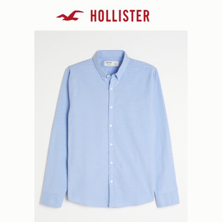 HOLLISTER24秋季小海鸥刺绣宽松牛津长袖衬衫 男 KI325-4056 蓝色 L (180/108A)