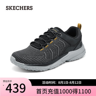 斯凯奇（Skechers）夏季男鞋透气网面健步鞋厚底缓震跑步210893 黑色/BLK 45