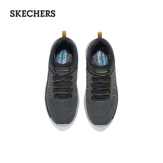 斯凯奇（Skechers）夏季男鞋透气网面健步鞋厚底缓震跑步210893 黑色/BLK 45