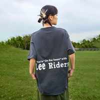 Lee 李 女士舒适版圆领字母印花女短袖T恤 LWT00915 深灰色 M