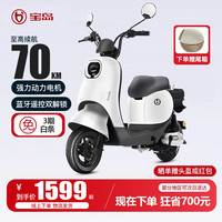 宝岛新国标电动自行车N7超长续航品牌电池成人男女通勤代步电瓶车 塔夫白/蓝牙遥控双解锁 裸车款/不含电池充电器/不