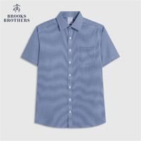 Brooks Brothers 宽距领免烫修身正装短袖衬衫 1000095676