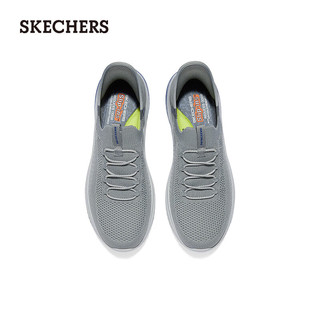 斯凯奇（Skechers）休闲男款时尚健步鞋舒适透气210955 灰色/GRY 41