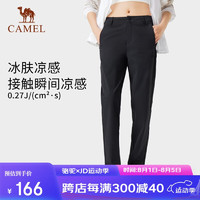 骆驼（CAMEL）户外速干防晒裤防紫外线防晒裤弹力透气直筒裤 A24BAEO062 幻影黑，女