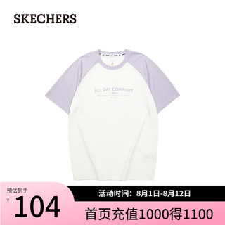 斯凯奇（Skechers）七夕情人节礼物夏季新款男女情侣速干短袖插肩袖上衣L224U048