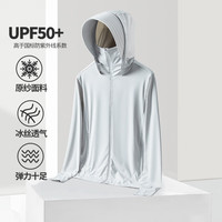 EaerGce冰丝防晒衣男女2024防紫外线可拆卸钓鱼轻薄外套透气防晒服男 浅灰色【女款】 3XL