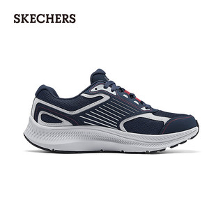 斯凯奇（Skechers）2024夏男女同款透气休闲运动鞋减震220866 海军蓝色/红色/NVRD 39.5