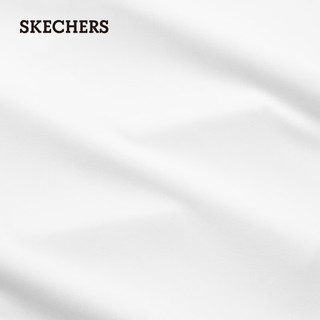 斯凯奇（Skechers）夏女针织短袖纯色宽松圆领T恤P224W031 亮白色/0019 S