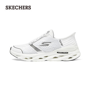 斯凯奇（Skechers）slip ins系列鞋夏季女鞋一脚蹬跑步鞋1295 白色/黑色/WBK 38.5