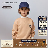 Teenie Weenie Kids小熊童装24秋季男女童宝基础刺绣套头卫衣 米色 90cm