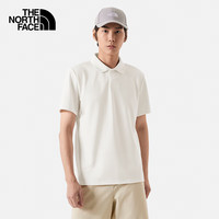The North Face北面短袖Polo男户外舒适透气速干T恤7WD2 米白色/QLI XL