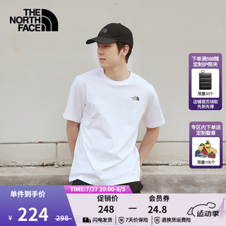 北面（The North Face）半袖T恤男短袖休闲舒适吸湿半袖透气简约耐穿24春夏|88GC FN4/雪峰白 3XL/190