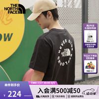 北面（The North Face）半袖T恤男短袖休闲舒适吸湿半袖透气简约耐穿24春夏|88GC JK3/宇宙黑 S/165