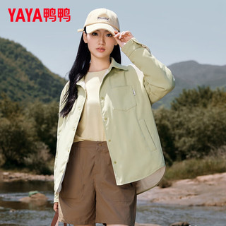 鸭鸭（YAYA）羽绒服2024冬季男女短款时尚鸭绒保暖两面穿外套 抹茶绿色 M