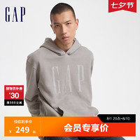 Gap男女装2024初秋字母logo印花连帽长袖口袋卫衣上衣609135 灰色 180/100A(XL) 亚洲尺码