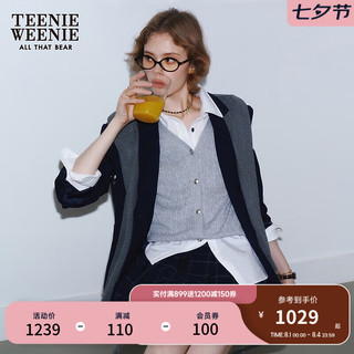 Teenie Weenie小熊2024年早秋西装外套学院风女 藏青色 170/L